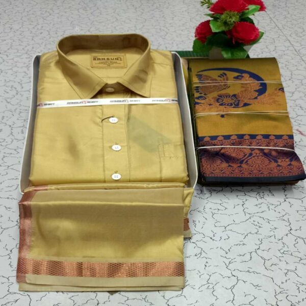 Gold Dhoti set and Saree